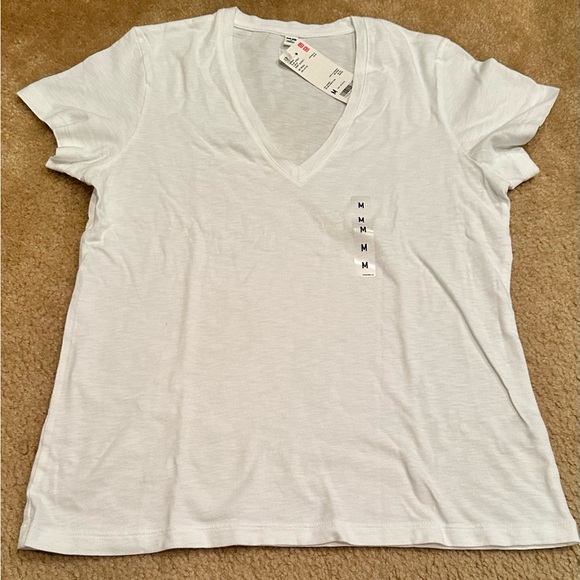 UNIQLO Women’s Slub Jersey V-Neck Short Sleeve T - Picture 1 of 2